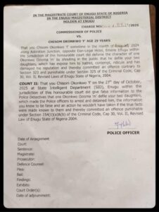 Read more about the article Wife Arrested Over False Rape Accusation in Enugu